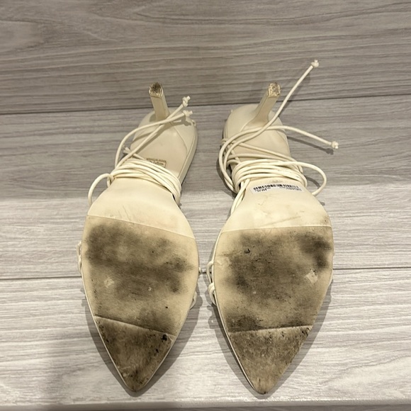 OAK + FORT WHITE OPEN TOW SANDAL HEELS SIZE 7 US WOMENS - Picture 5 of 6